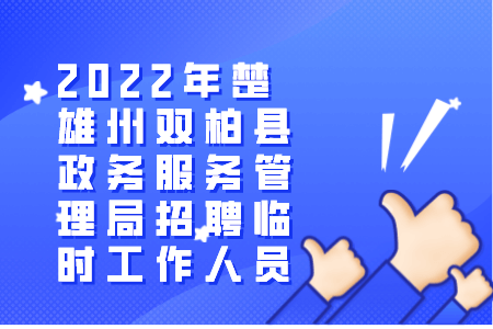 2022年楚雄州双柏县政务服务管理局招聘临时工作人员
