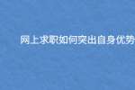 网上求职如何突出自身优势